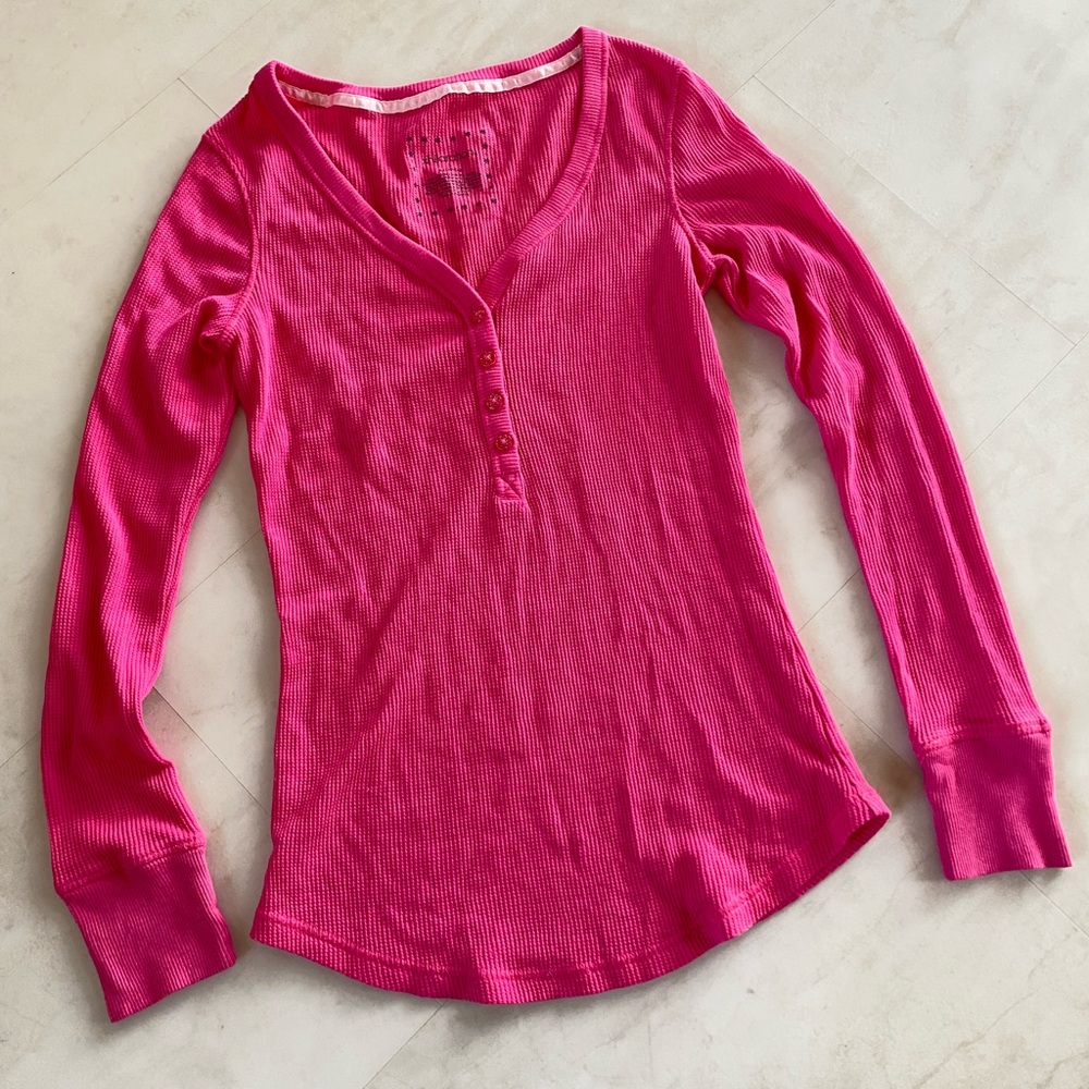Xhilaration - Women's Pink Waffle Sleepwear top Size S